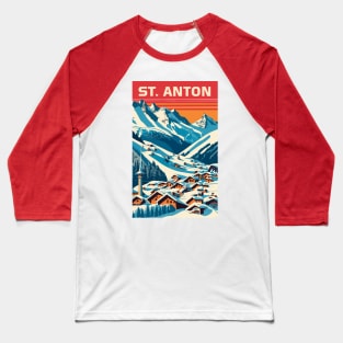 A Vintage Travel Art of St Anton - Switzerland Baseball T-Shirt